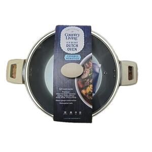Country Living 6.8 Quart Dutch Oven Pot Safe Non Stick New